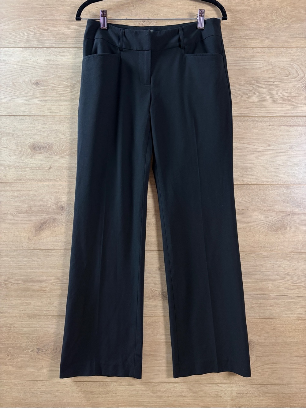 Michael Kors Black Relaxed Straight Wide Leg Trouser Pants 4 Short